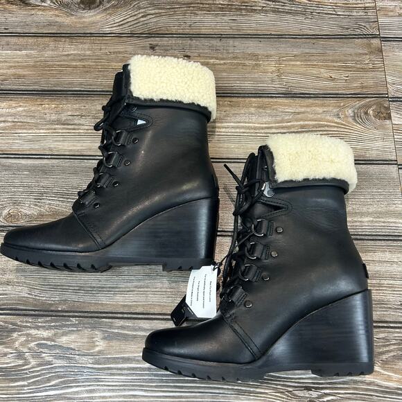 Sorel After Hours Lace Shearling Boots, Size 7.5, New - Picture 5 of 6